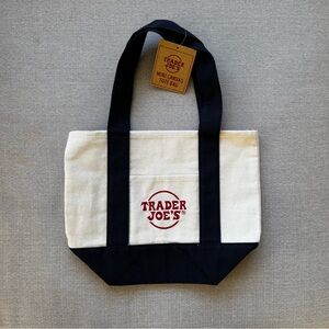 Trader Joe's Mini Tote Bag in Original Blue and White Canvas